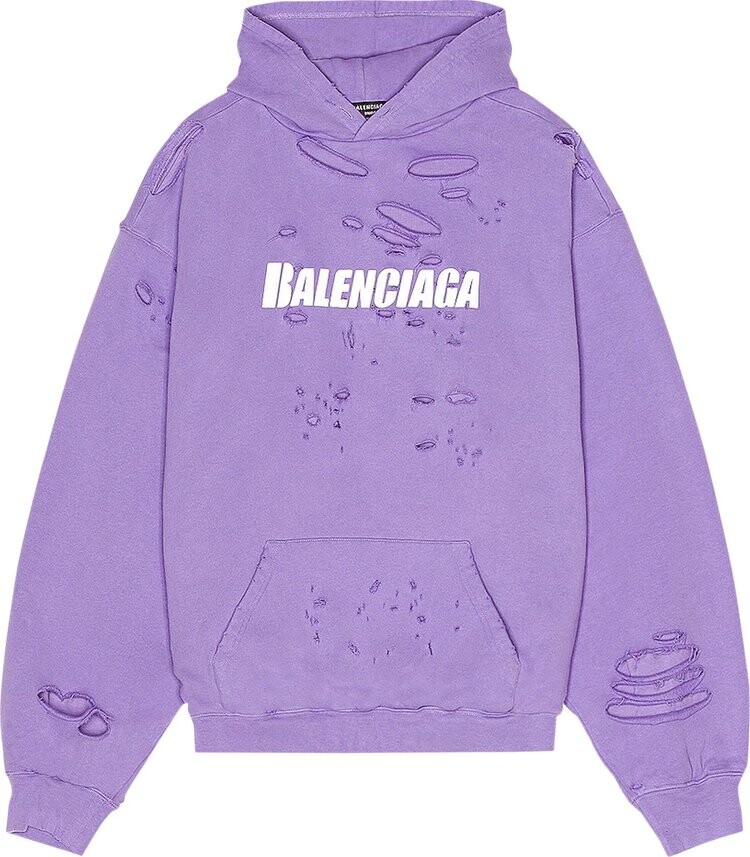 

Худи Balenciaga Destroyed Hoodie 'Light Purple/White', фиолетовый