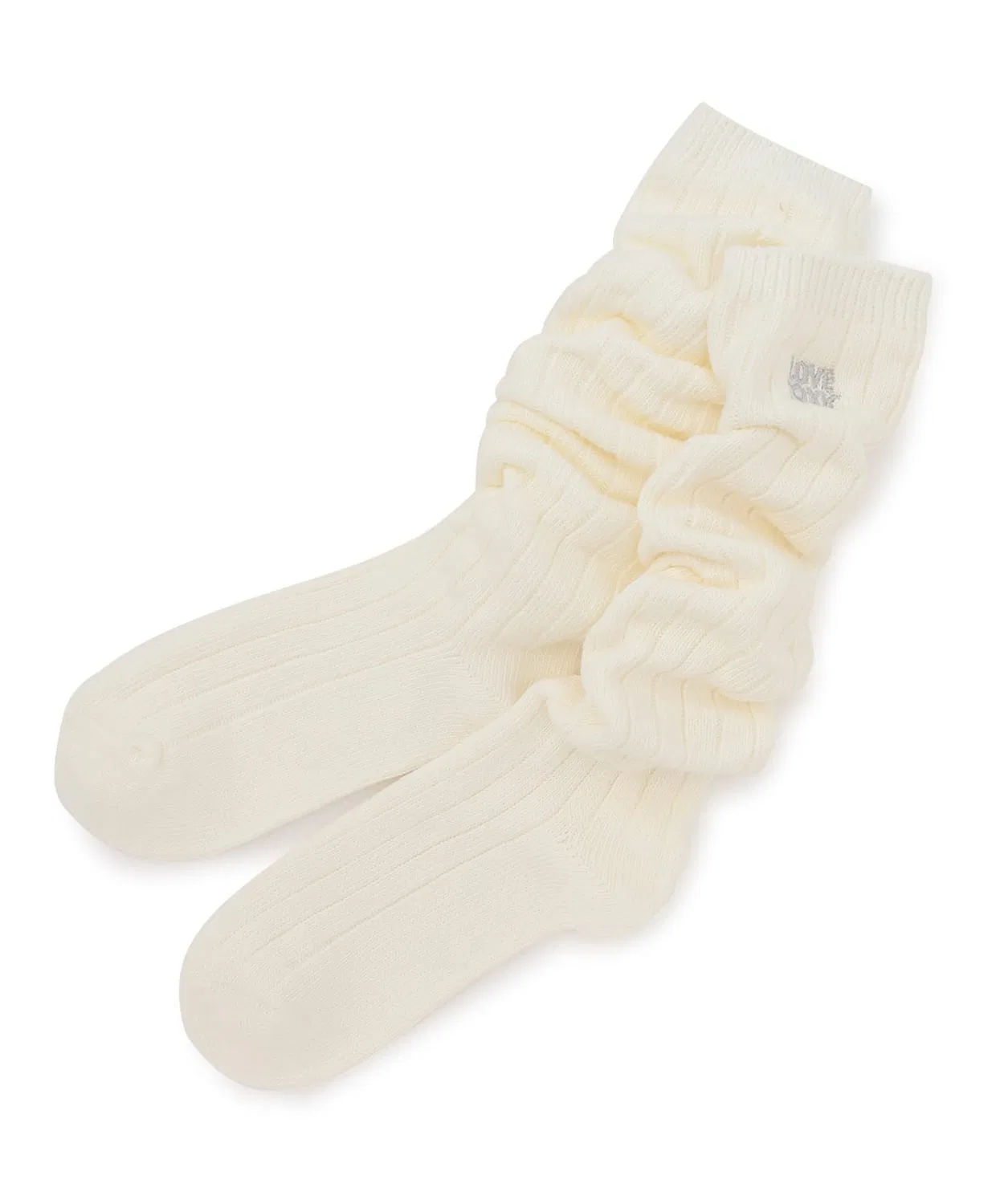 Детские носки с вышивкой логотипа Flower Logo Color LOVETOXIC, Off White