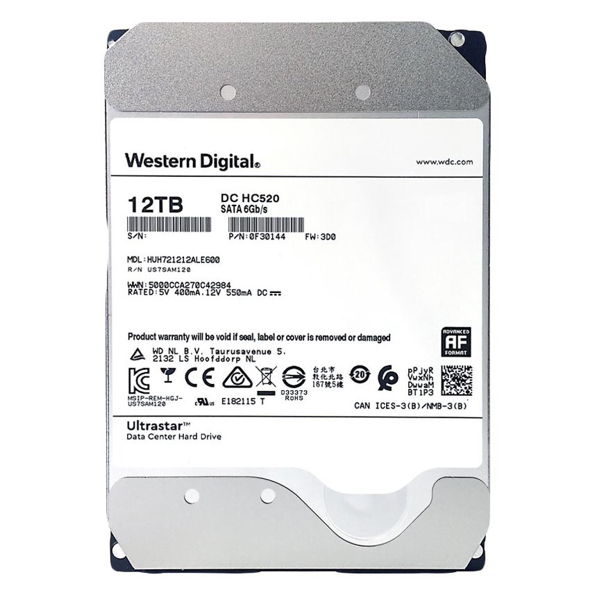 

Внутренний жесткий диск Western Digital Ultrastar DC HC520, HUH721212ALE600, 12Тб