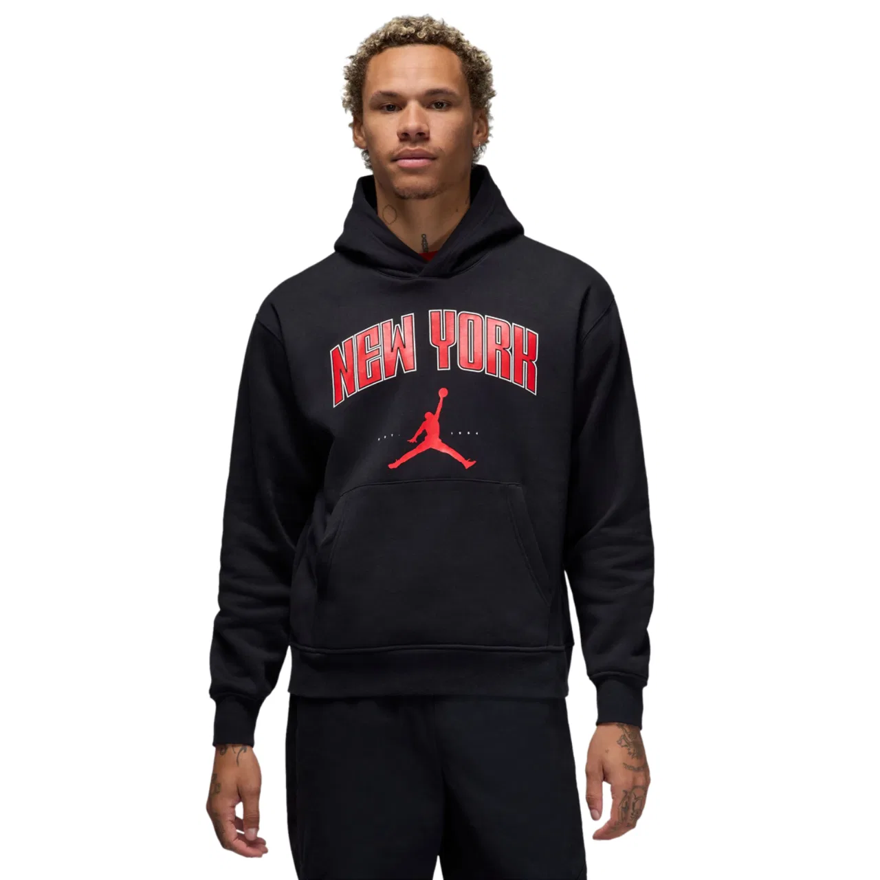 Мужская толстовка New York City HBR Fleece Pullover Jordan, цвет Black/Red/Black