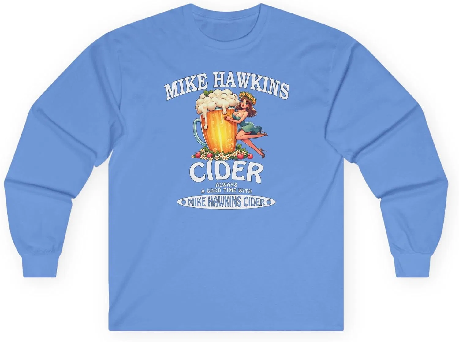 Мужская футболка с длинным рукавом Mike Hawkins Cider, светло-голубой