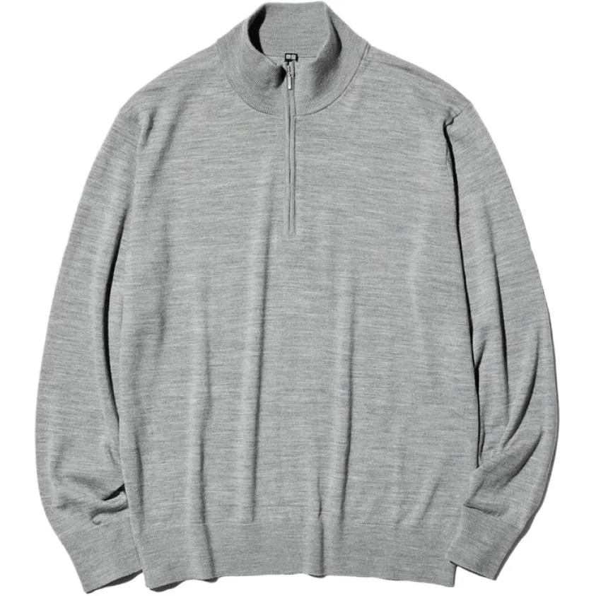 Мужской свитер с воротником-стойкой Серый UNIQLO, Gray