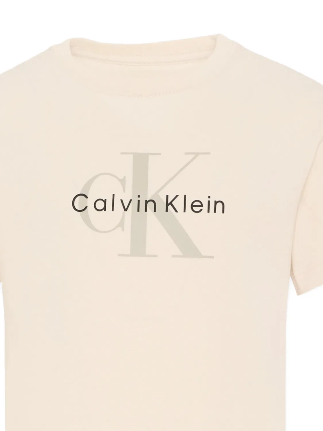 Calvin Klein Футболка для девочек с логотипом, нейтральные тона — фото 2