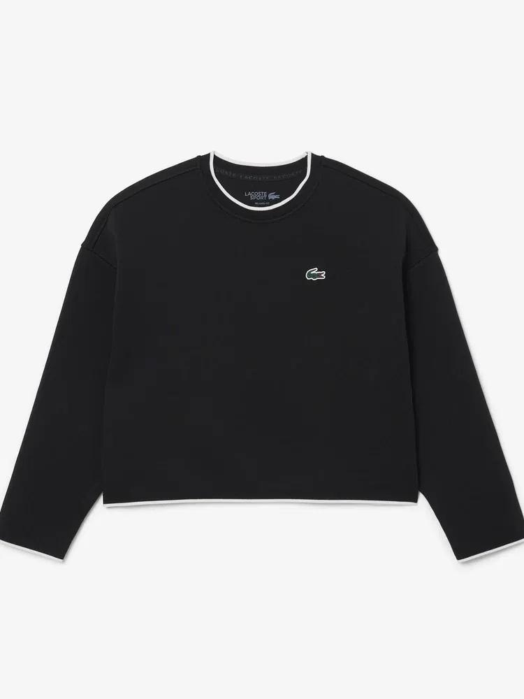 Футболка спортивная LACOSTE SF4190, женская, круглая горловина, полиэстер, темно-синяя — фото 4