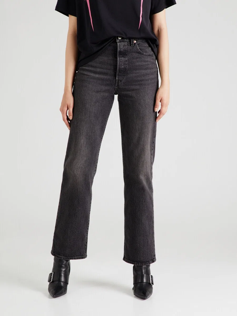 Джинсы LEVI'S Regular Jeans 'Ribcage Full Length' из черного денима — фото 3