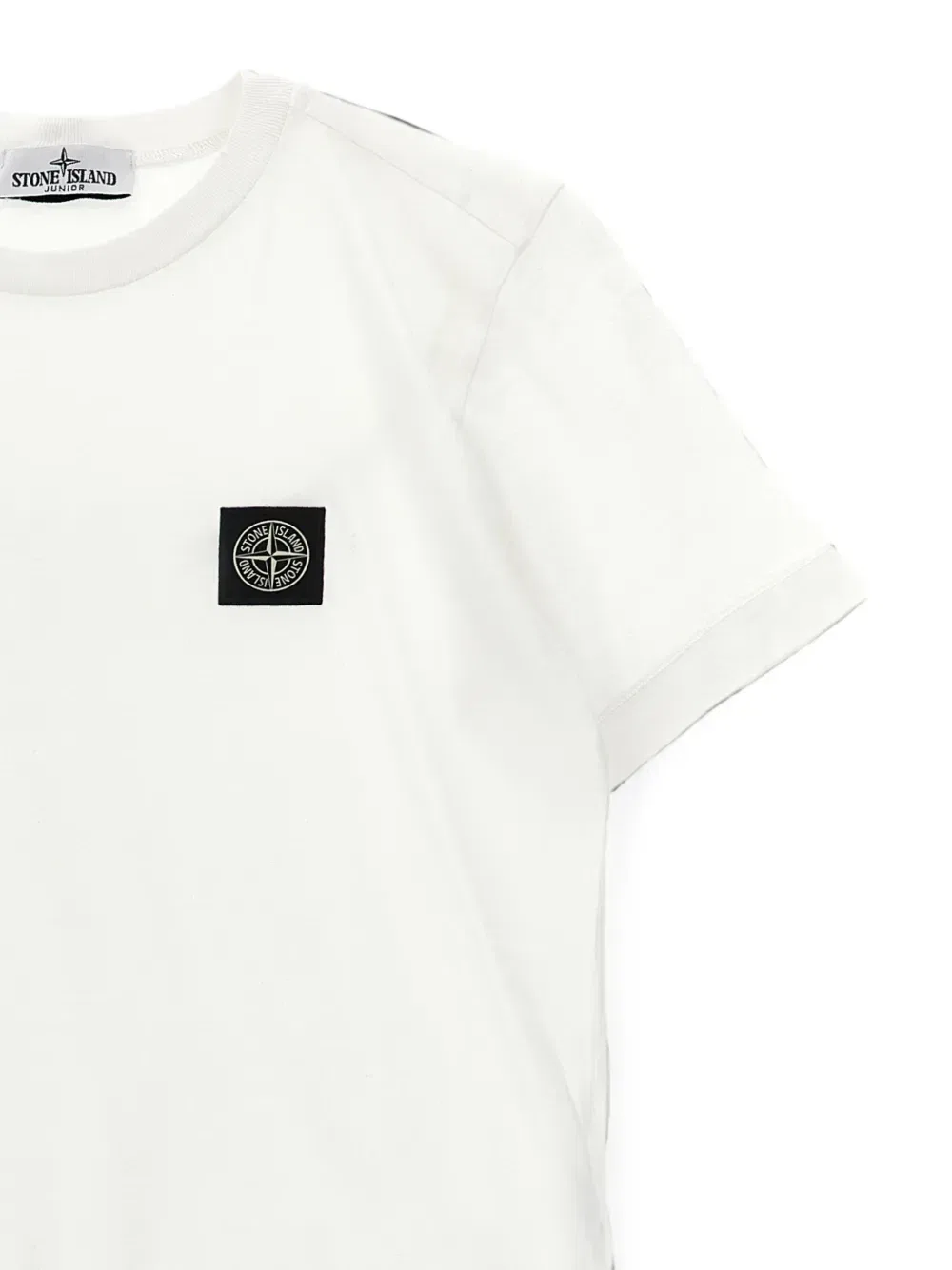 Футболка с нашивкой в виде логипа-компаса Stone Island Junior, белый — фото 3