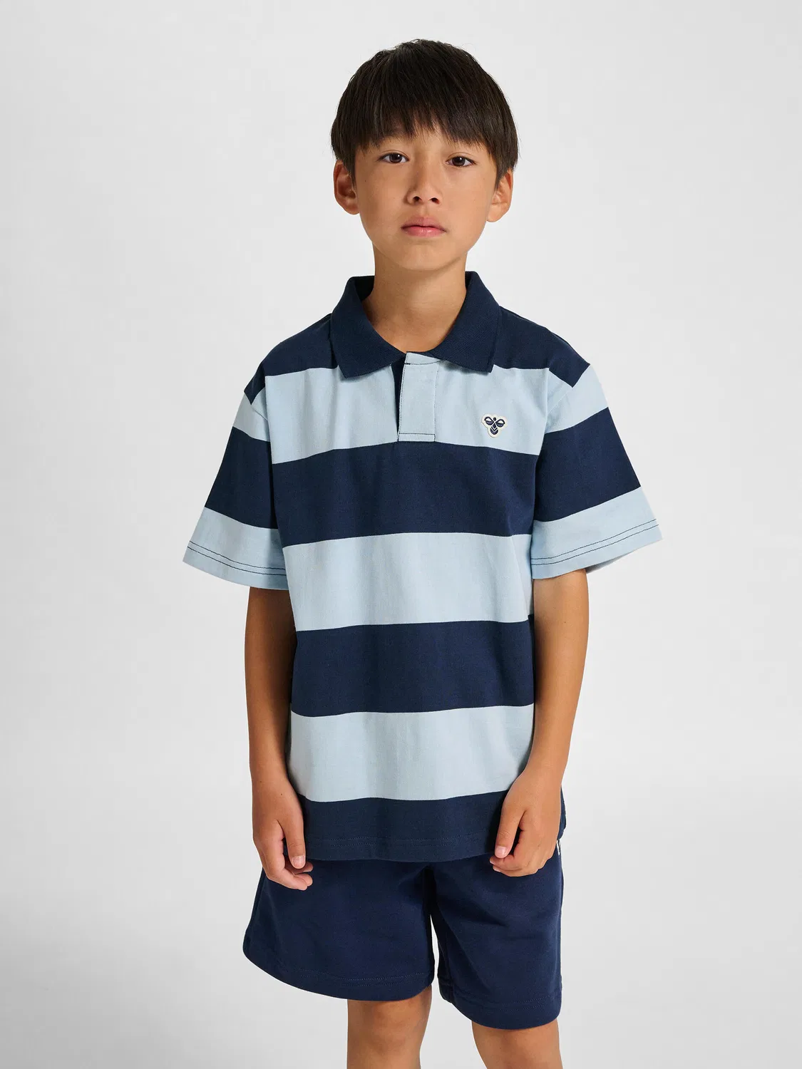 Детское поло свободного кроя Hmljr Loose Hummel, Blau Navyblau Gletscherblau