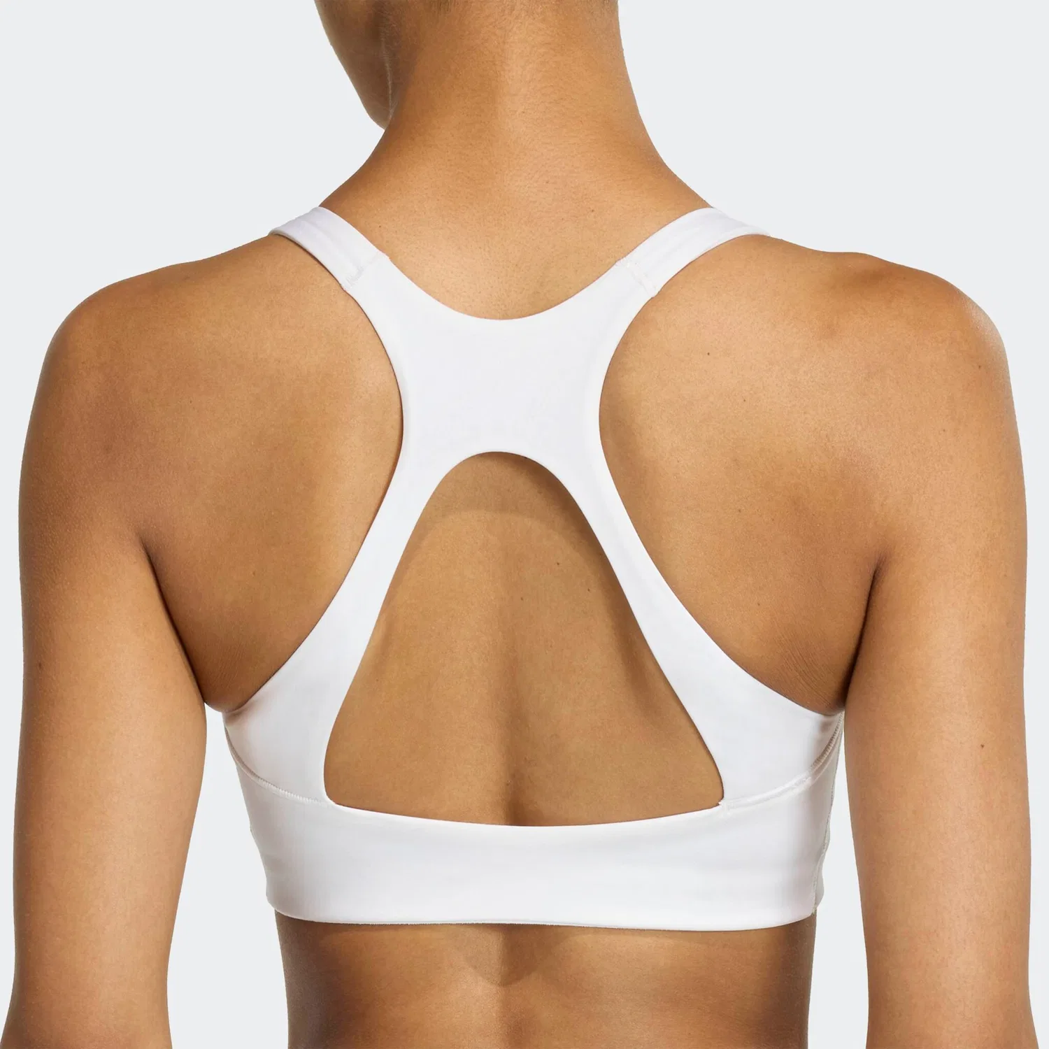 Женский спортивный бюстгальтер для средних нагрузок Optime Adidas Performance, White — фото 3