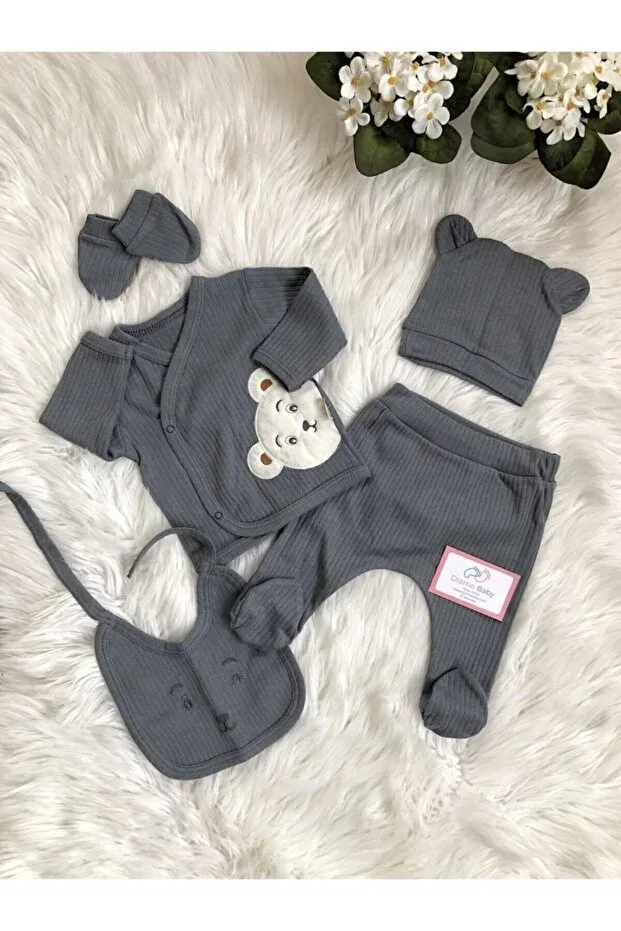 Детский комплект одежды для новорожденных с принтом Bear Minimal Stone Generic Brands, Stone Color