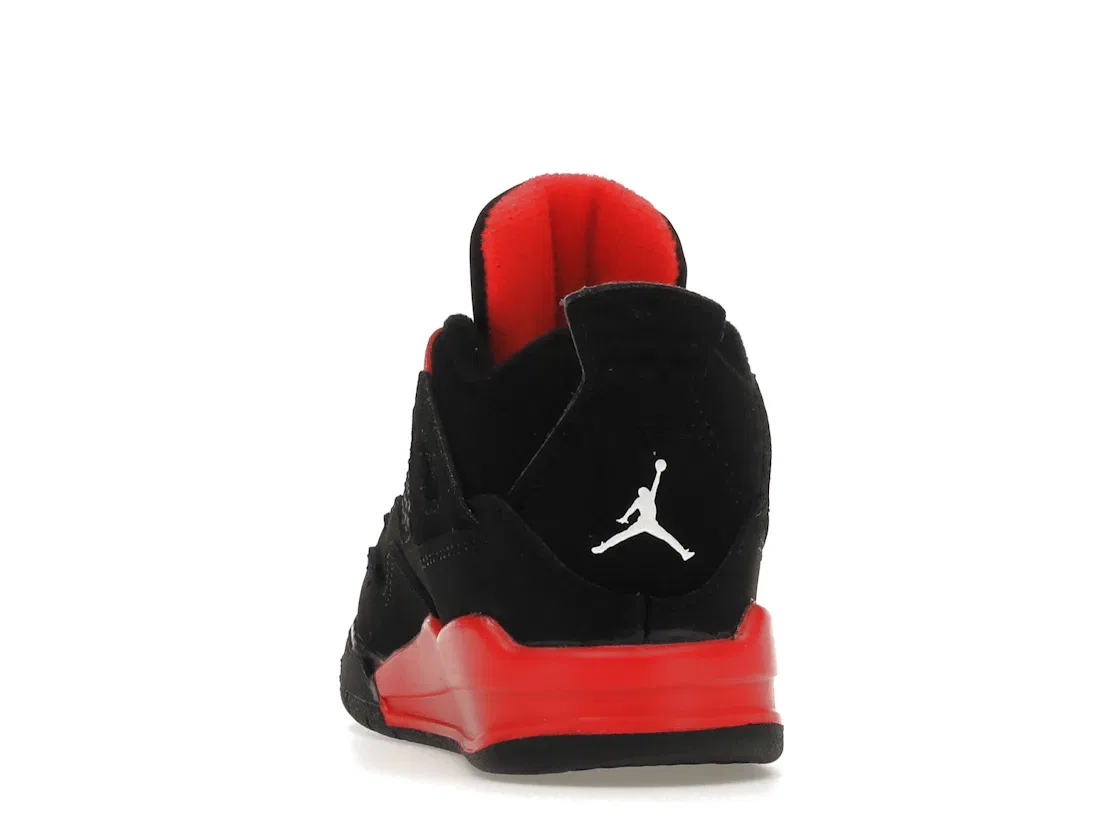 Детские кроссовки для мальчиков с верхом из нубука Jordan 4 Retro Red Thunder Jordan, Black/Multi-Color-Multi-Color-Crimson — фото 4