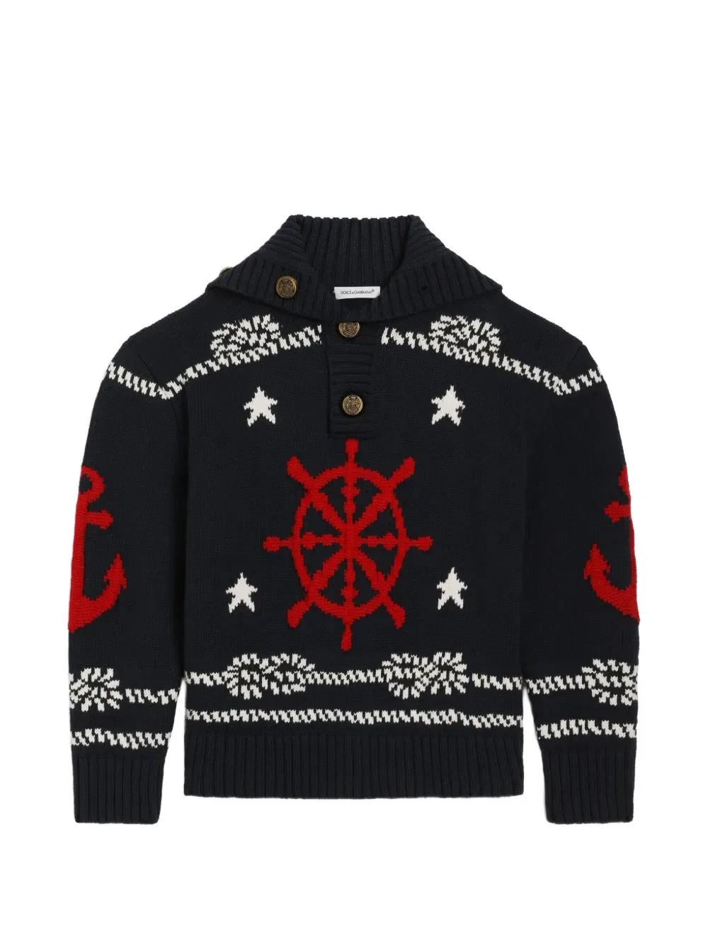 Вязаный пуловер Dolce & Gabbana Kids, синий