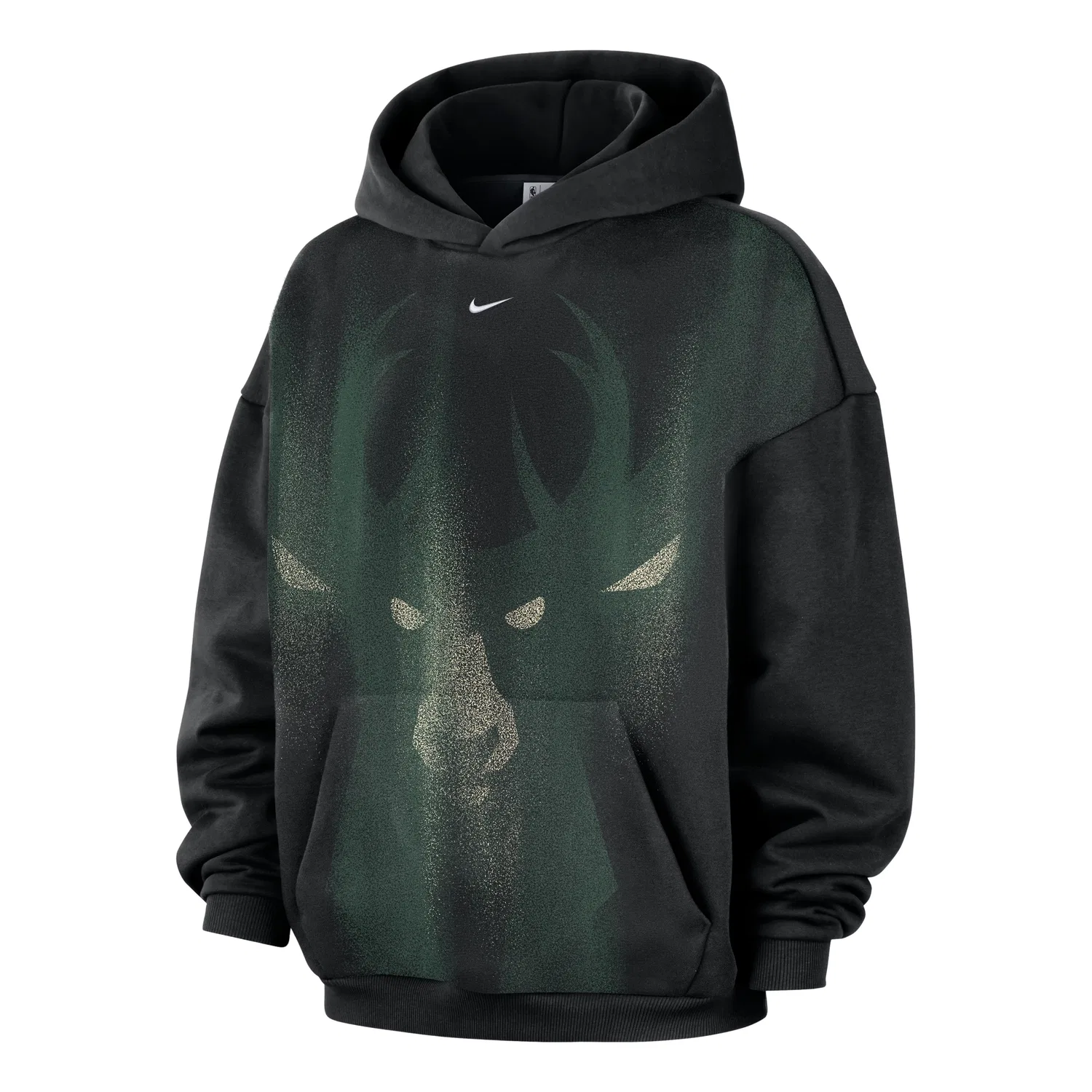 Мужское худи для баскетбола Milwaukee Bucks Standard Issue Fleece Hoodie 'Black White' Nike, Black/White