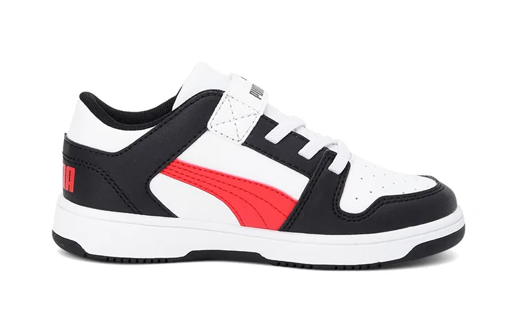 Детские кроссовки для скейтбординга с принтом Rebound Layup Lo SL Low Top PUMA, Black/White/Red — фото 4