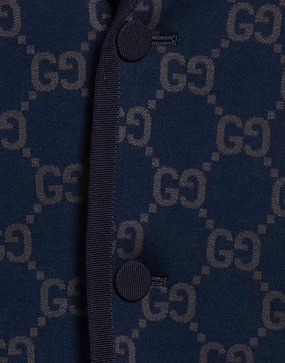 Мужской однобортный пиджак с принтом Gucci, темно-синий — фото 4
