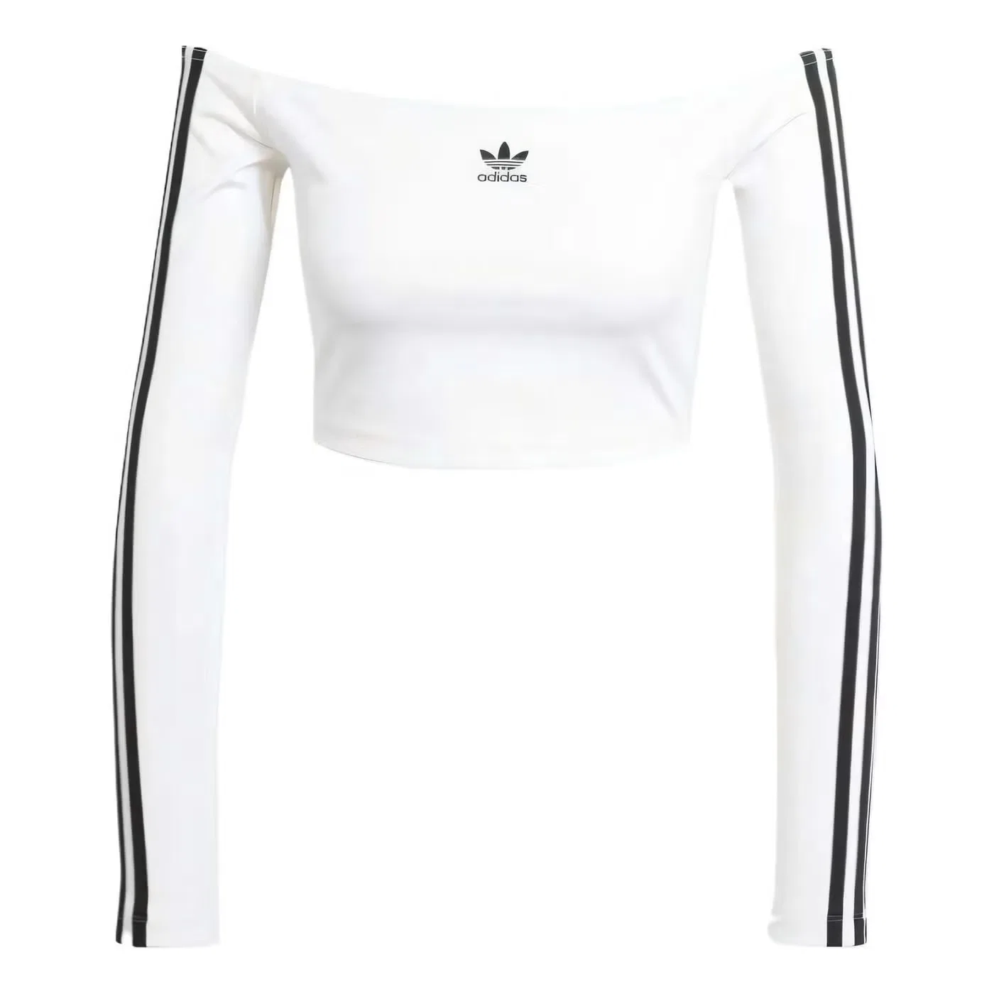 Лонгслив с открытыми плечами Adicolor Adidas, белый