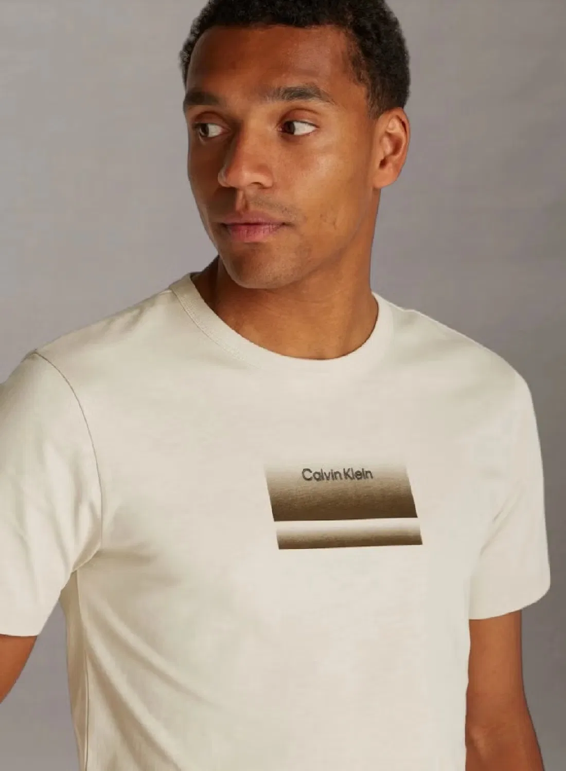 Футболка с градиентным принтом Calvin Klein, бежевый — фото 3