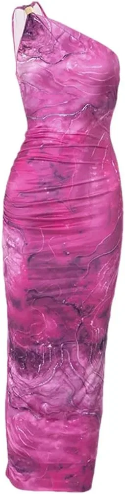 Женское вечернее платье с рюшами One Shoulder, Black