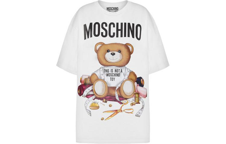 

MOSCHINO Футболка с рукавом дроп-плечо SS23 женская white, Белый, MOSCHINO Футболка с рукавом дроп-плечо SS23 женская white