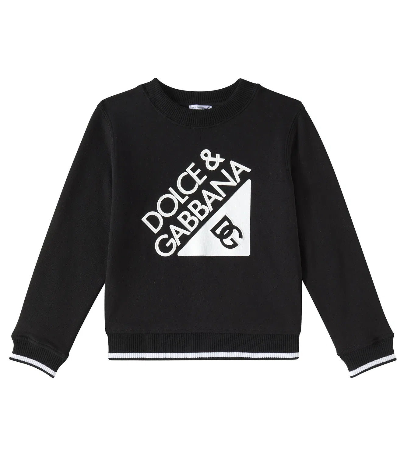 Толстовка из хлопкового джерси с логотипом Dolce&Gabbana Kids, черный