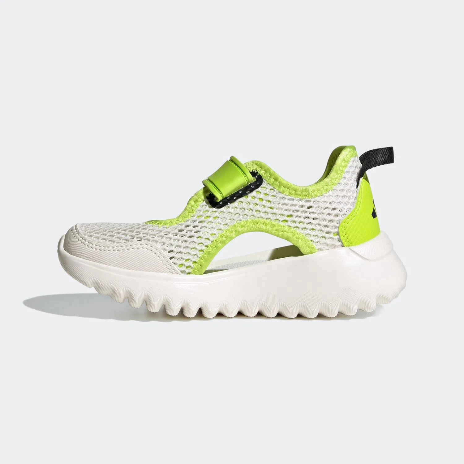Детские кроссовки-слипоны с регулировкой липучкой Adidas Sportswear, Core White / Solar Slime / Legend Ink — фото 2