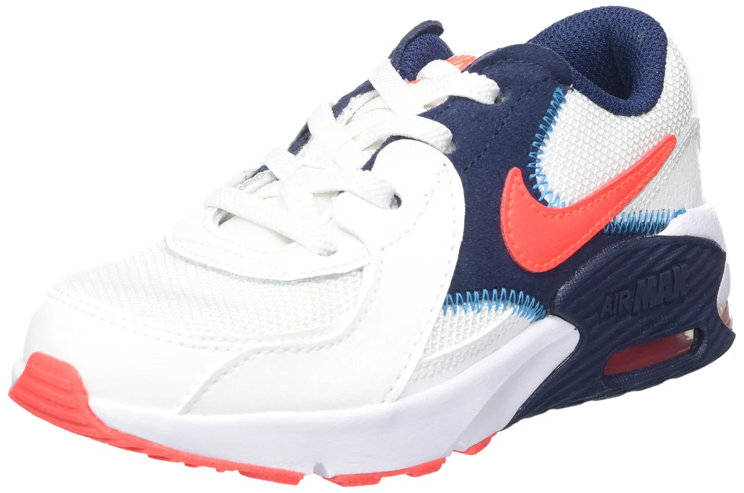 Детские кроссовки для мальчиков с длинным шнурком Air Max Excee NIKE, Summit White Bright Crimson