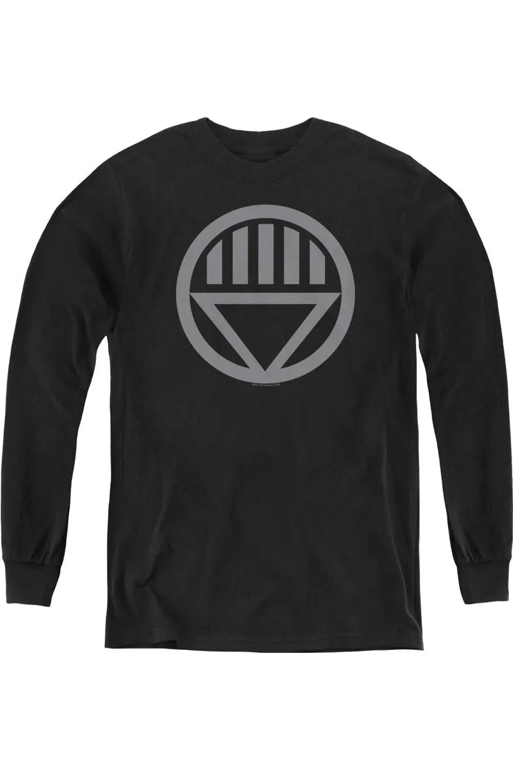Детский лонгслив для мальчиков с принтом Green Lantern Grey Emblem Gildan, черный