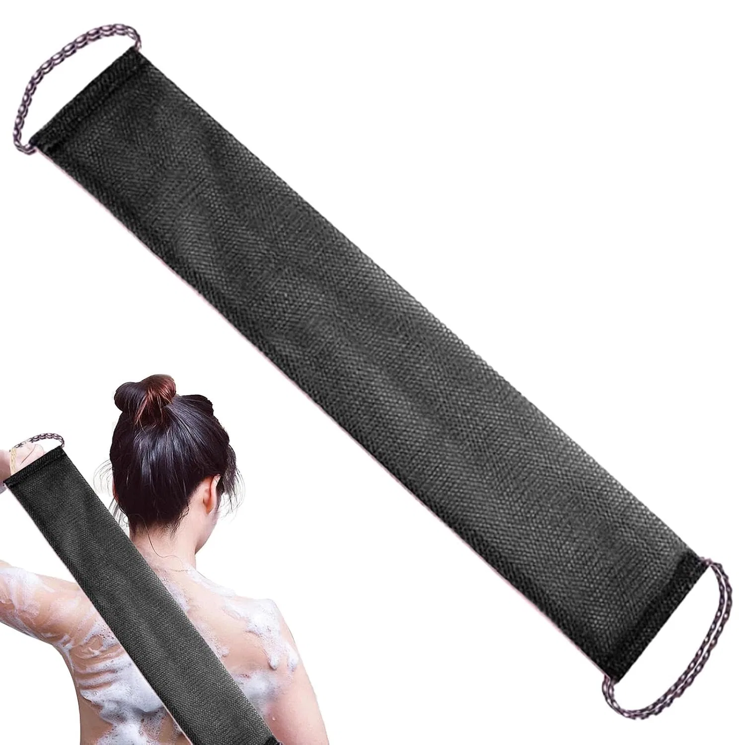 Мочалка для спины, Nylon, 40 г, 75x14x1.2 см, Schwarz Generisch