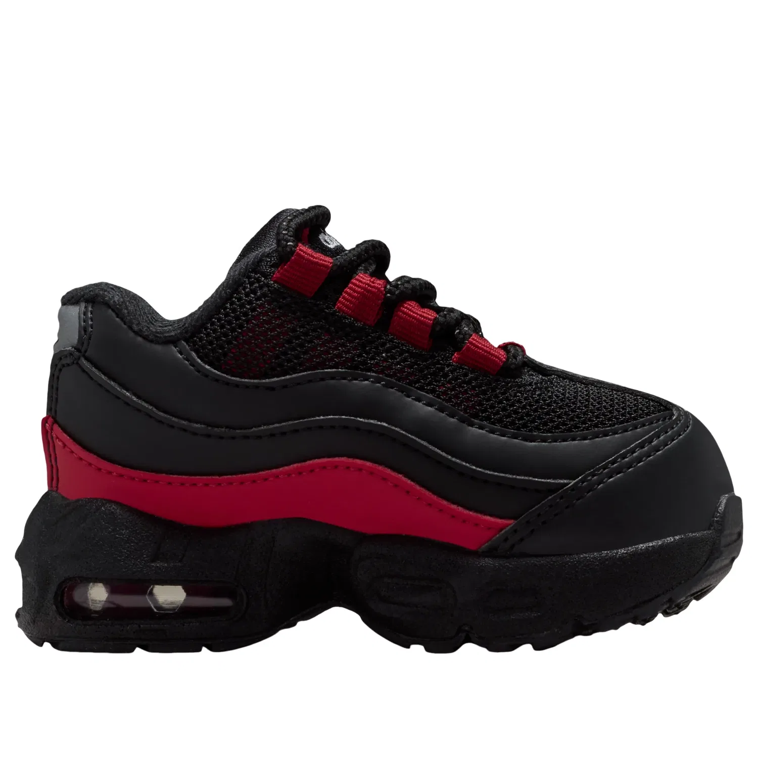 Детские кроссовки с текстильным верхом Air Max 95 Recraft 'Black Team Crimson' Nike, Black/Team Crimson — фото 2