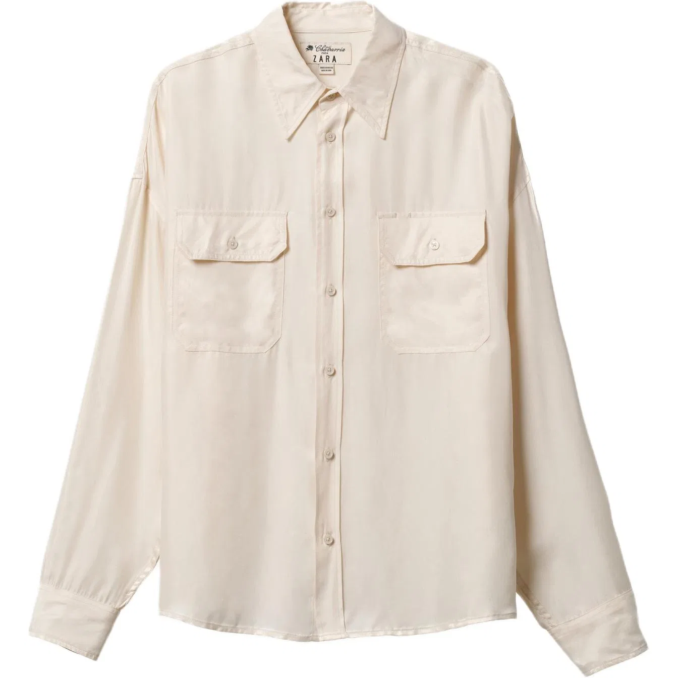 Мужская рубашка с длинным рукавом Willy Chavarria SS26 ZARA, Butter