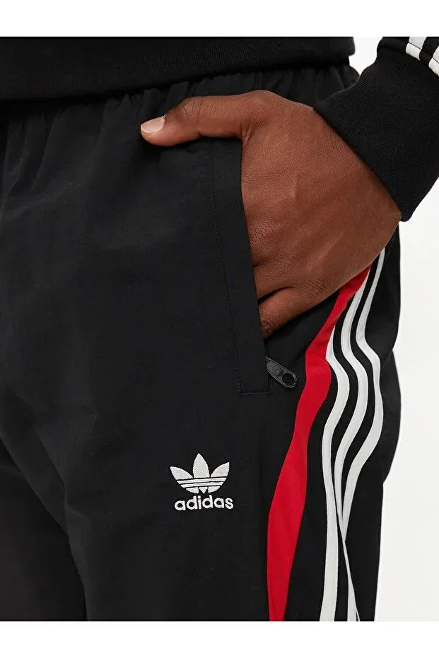 Мужские спортивные штаны с эластичным манжетом Adidas, Black — фото 3