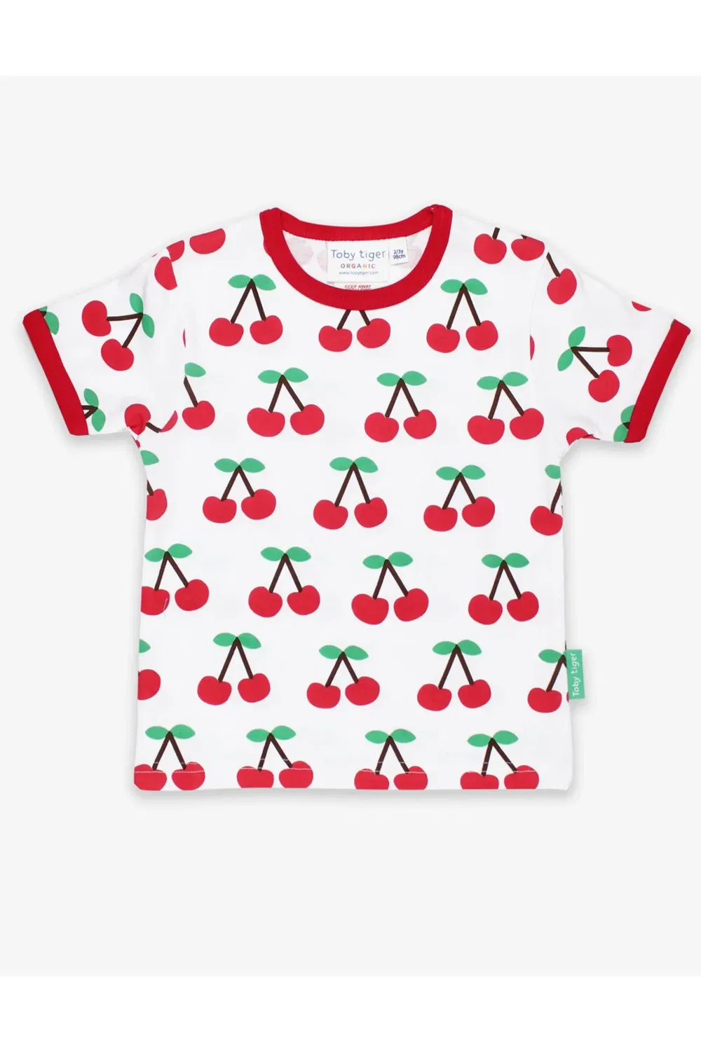 Детская футболка с коротким рукавом с принтом Cherry Toby Tiger, Multi
