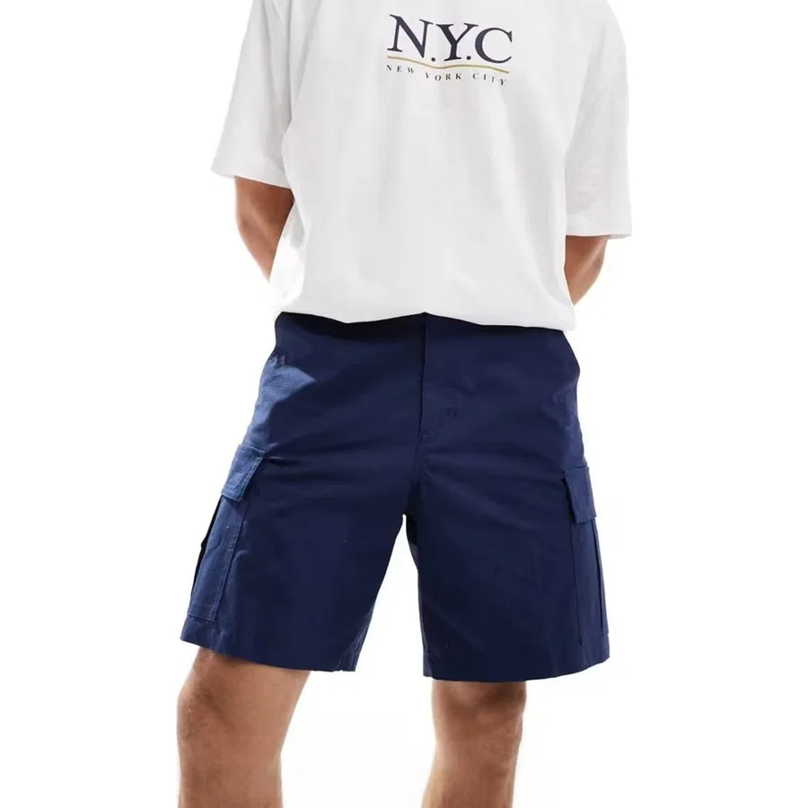 Шорты спортивные с принтом Club Woven Chino Shorts Navy Nike, Темно-синий