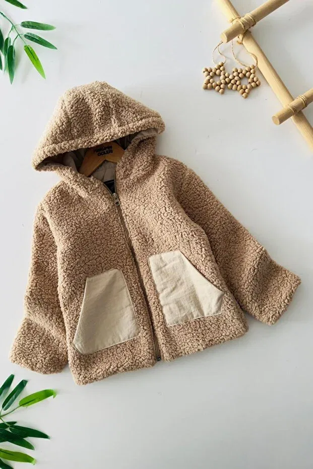 Детский кардиган с капюшоном на молнии Minigimin Cicileri, Coffee Foam