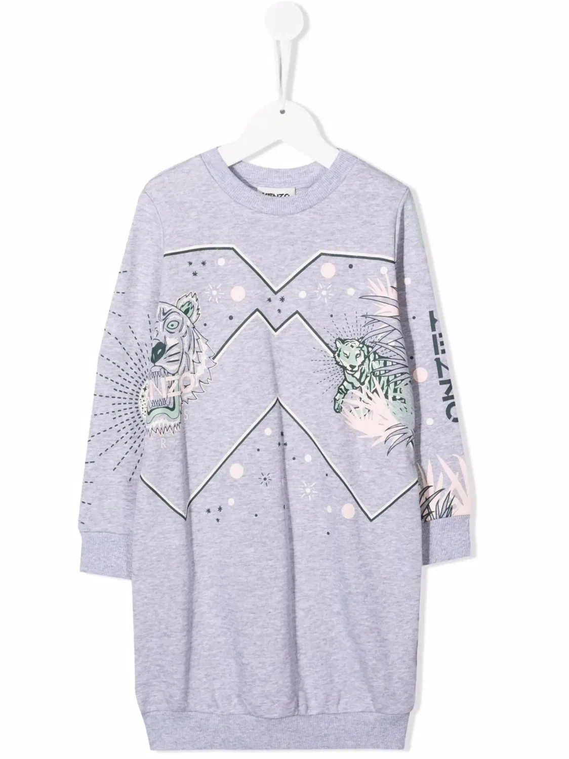 Платье с тигровым принтом Kenzo, серый