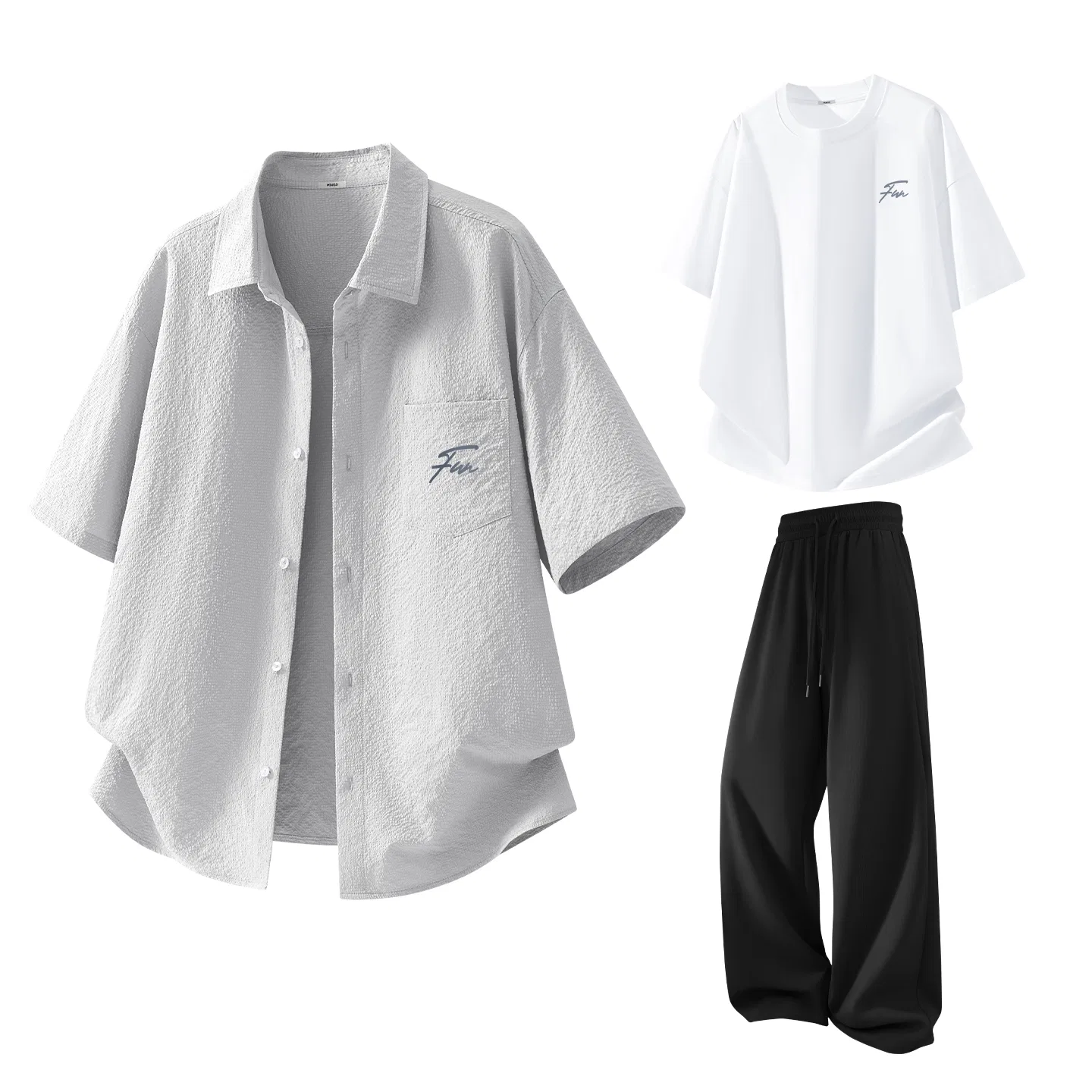 Детский комплект спортивной одежды из 3 предметов MINISO, Reef Gray + White + Black