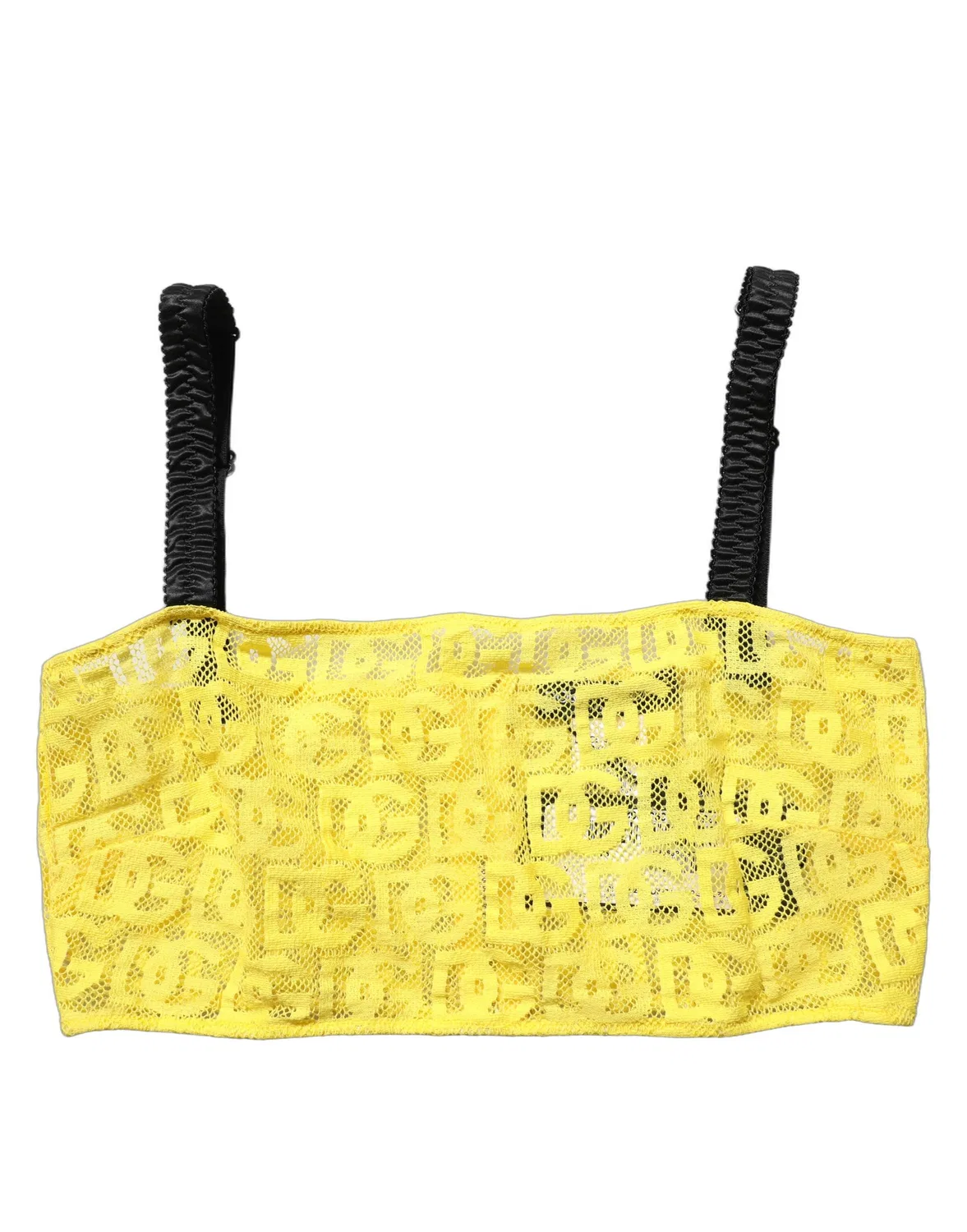 Женский укороченный топ-бралетт с вышитым логотипом Cropped Top Dolce & Gabbana, Yellow