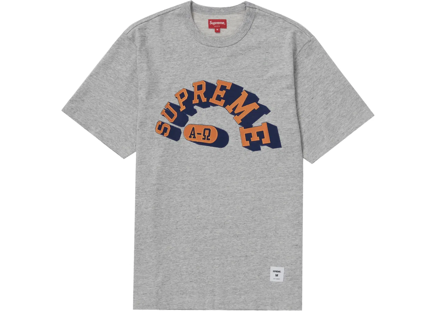 Мужская футболка с принтом Supreme Alpha Omega Top, Heather Grey