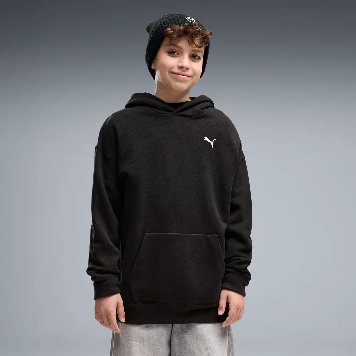 Толстовка большого размера для детей постарше Puma Essentials, Puma Black