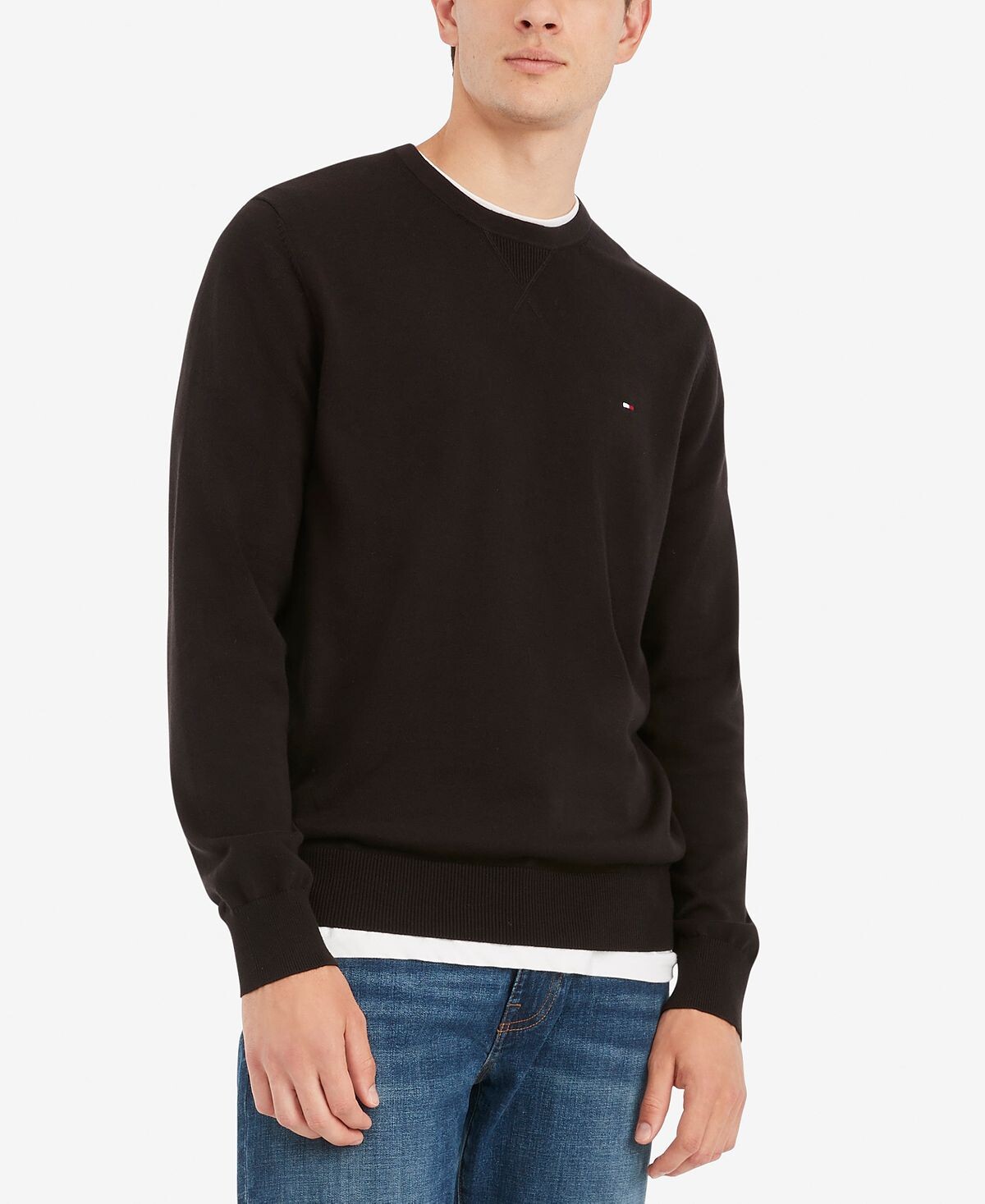 

Мужской фирменный однотонный свитер с круглым вырезом Tommy Hilfiger, мульти, Черный, Мужской фирменный однотонный свитер с круглым вырезом Tommy Hilfiger, мульти