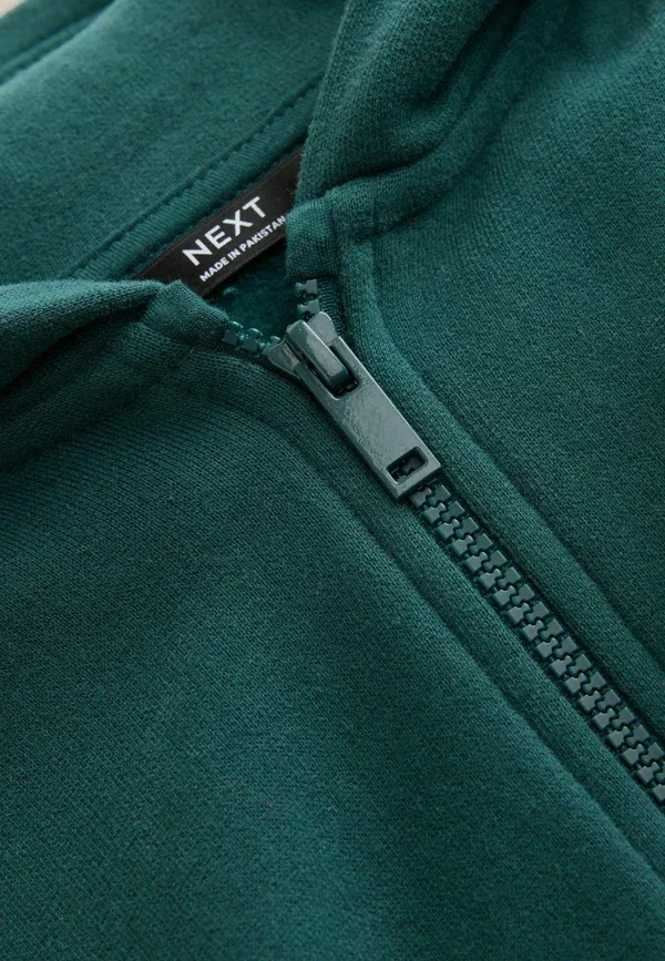 Худи на молнии с капюшоном хлопок Next, dark green, темно-зеленый — фото 2