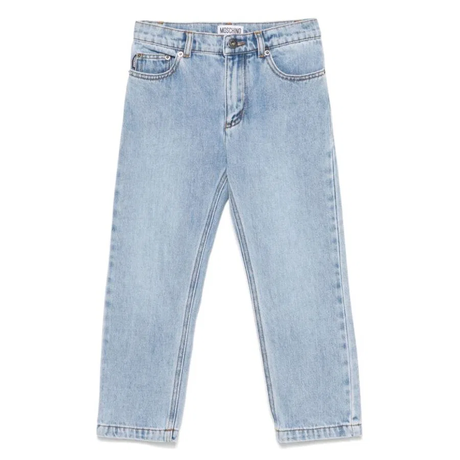 Джинсы для мальчика скинни-фит Moschino Boys Slim Fit Denim Jeans, Indigo Blue