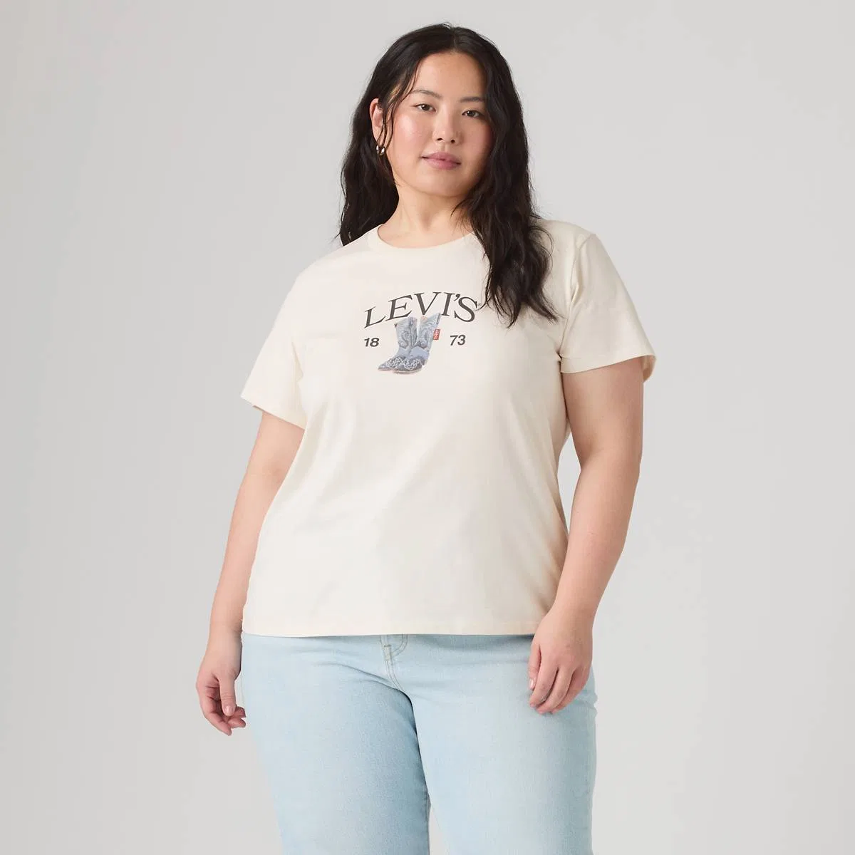 Идеальная футболка (большого размера) Levi's, Levi'S Denim Boots Egret - White — фото 3
