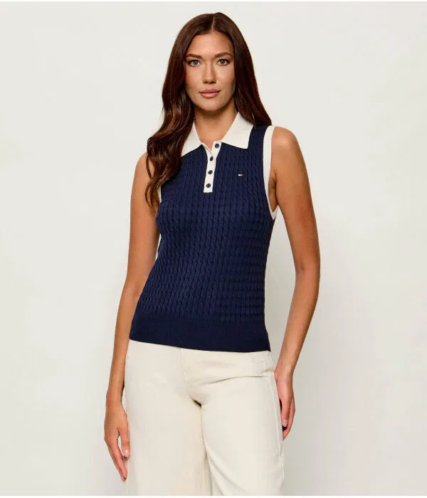 Женское поло Slim Fit Tommy Hilfiger, Blu Marino