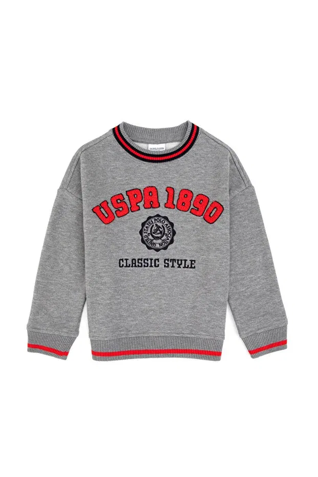 Детские свитшот для мальчиков с круглым вырезом U.S. Polo Assn., Gray Melange