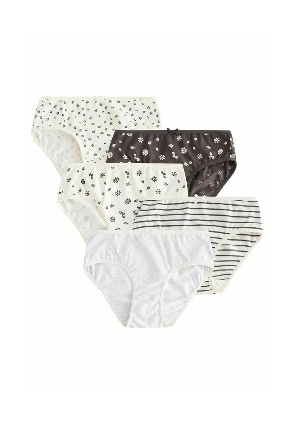 Трусы с цветочным принтом Ditsy print 5 pack Next black, white, белый/черный