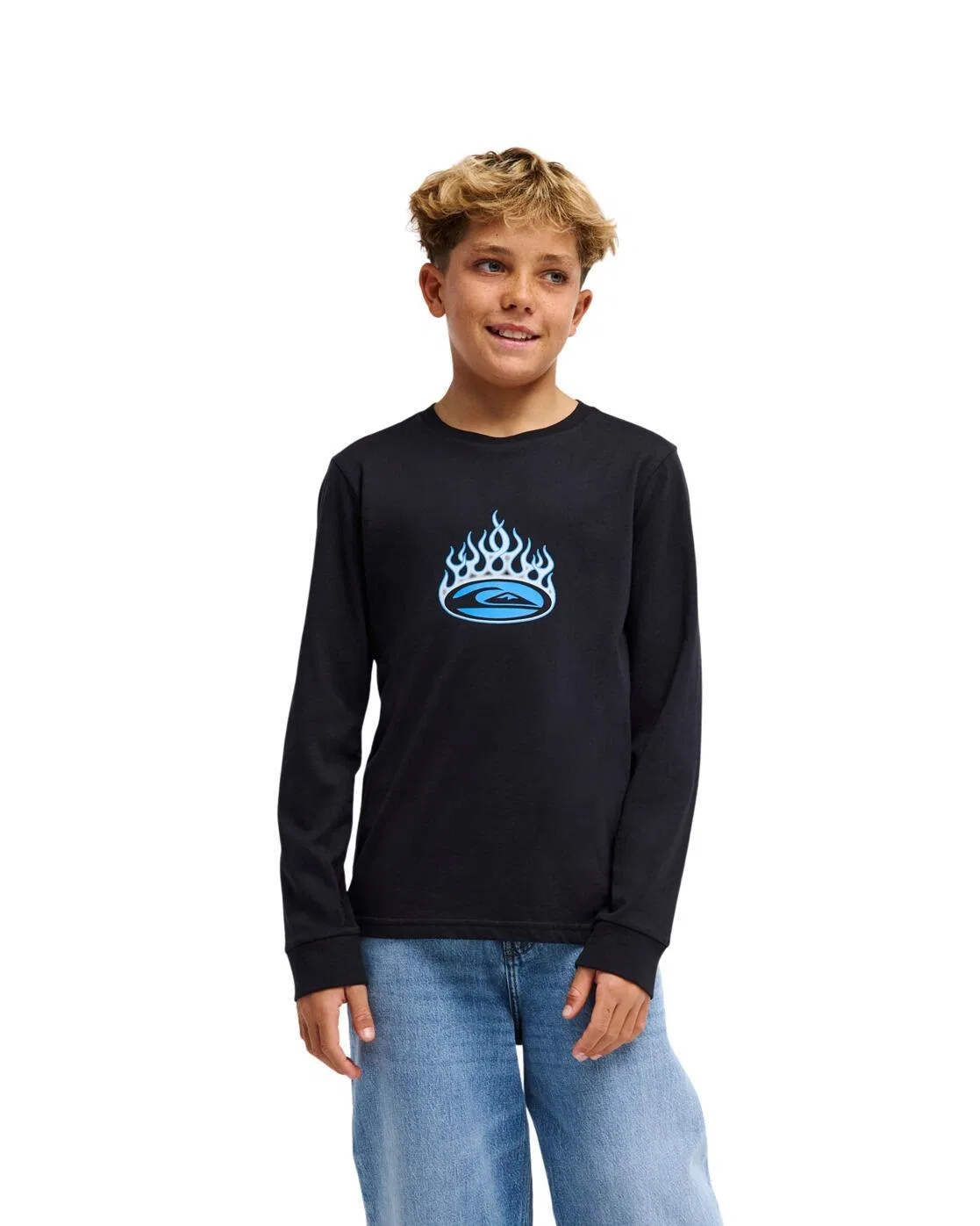 Детский лонгслив с принтом FISHING Quiksilver, Schwarz