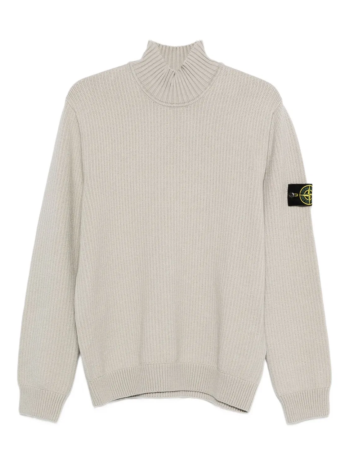 Рибаный свитер с горлом Stone Island, светло-бежевый