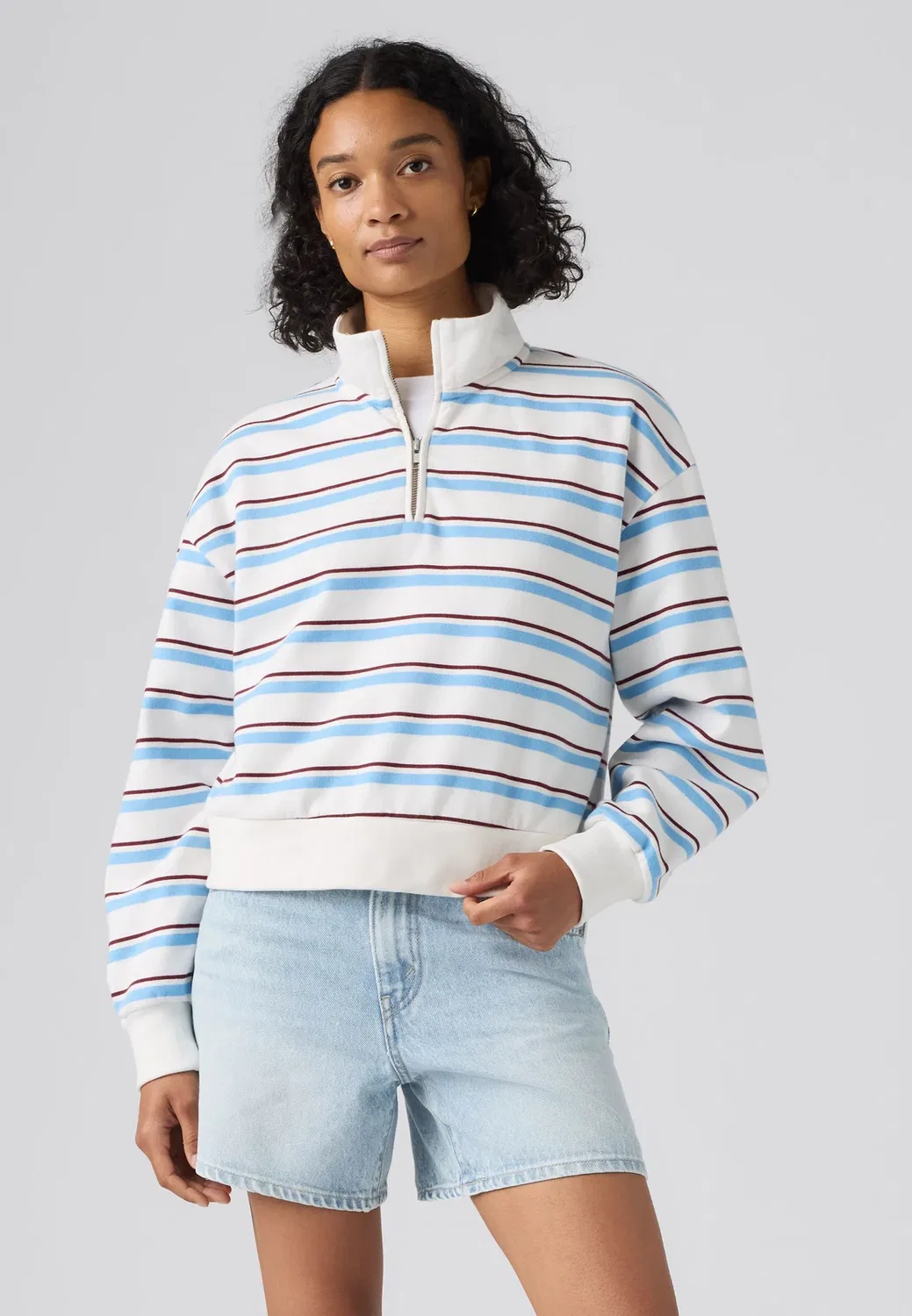 Повседневная толстовка на молнии до середины груди Levi'S, Ruby Stripe Alaskan Blue