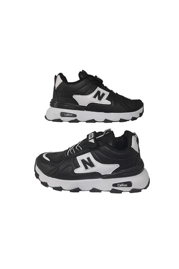 Детские спортивные туфли для девочек на плоской подошве Callion, Black And White