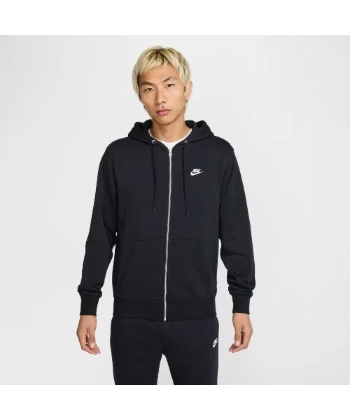 Мужской худи с длинным рукавомNike Club FT L/S Full Zip Hoodie, Хизер Грей — фото 3